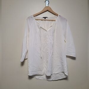 Comma, Viscose blouse with a tie detail at the neckline size 36